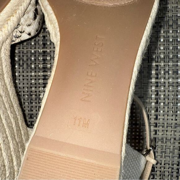 Nine West Joydyn8 Espadrille Wedge Sandals - Snake Skin - Size 11 - Picture 9 of 10